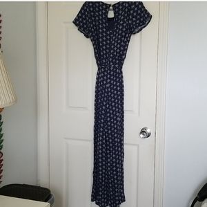 Francesca's Blue Rain Jumpsuit